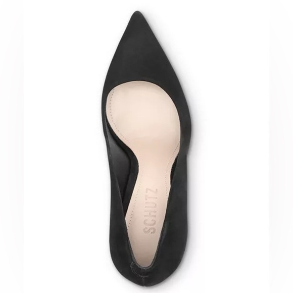 New SCHUTZ Women's Lou Black Suede Pointed Toe High Heel Pumps - Size 8B - Picture 2 of 16